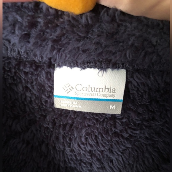 Columbia Sherpa women sz M Cozy fleece Hoodie short sleeves vest jacket pocket - Picture 5 of 8